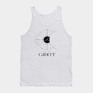 Black and White Minimalist Cancer Zodiac Tank Top